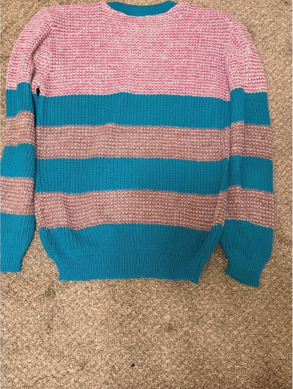 Vintage Tuffi-Lynn Colorblock Striped Knit Sweater